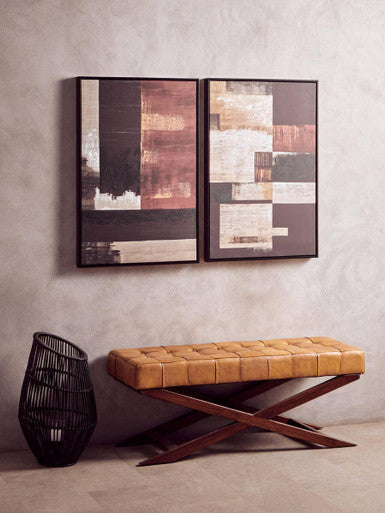 Astratto Set Of 2 Red Multi Colour Wall Art