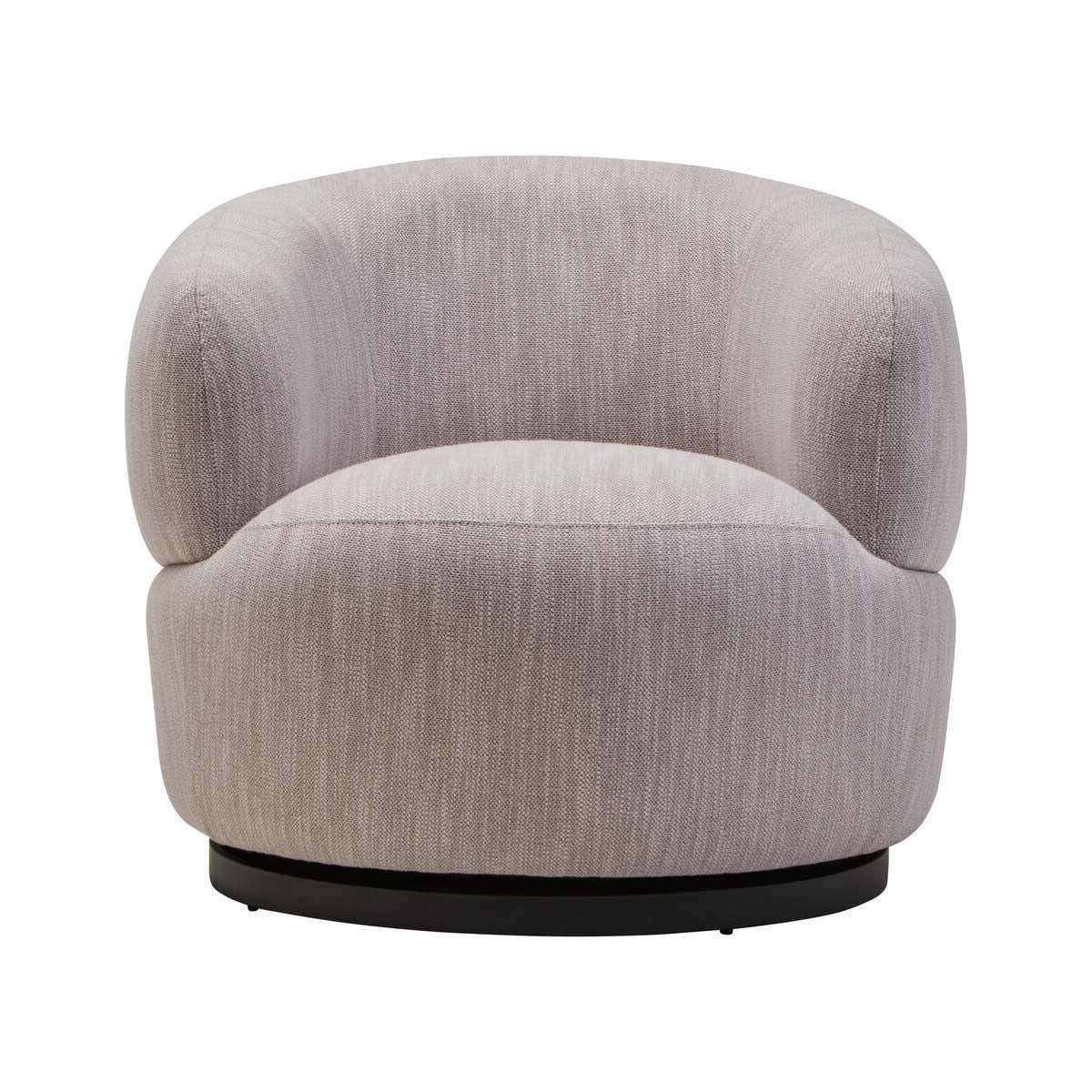 Bordo Textured Grey Curved Swivel Chair