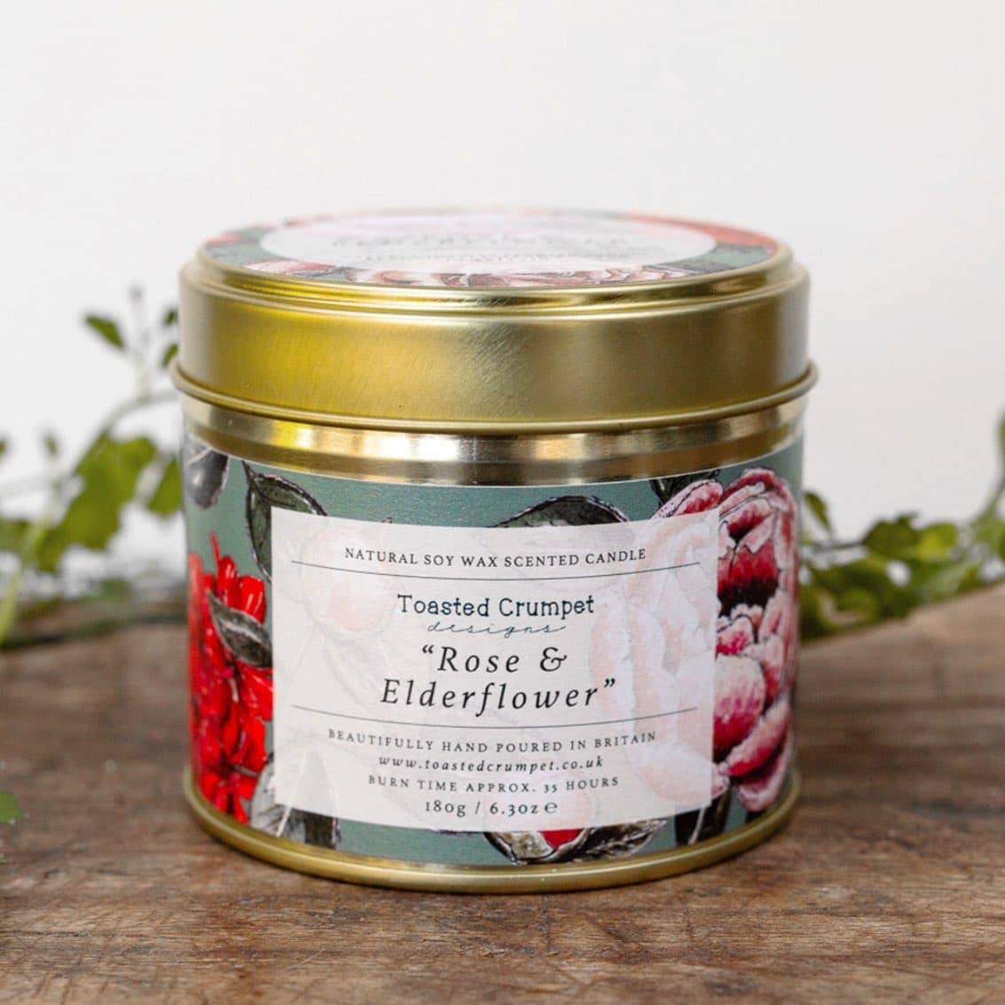 Rose & Elderflower Candle Matt Gold Tin