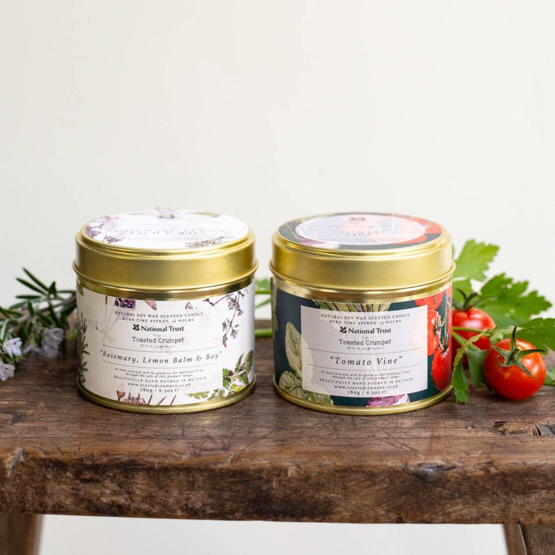 Tomato Vine Candle in a Matt Gold Tin