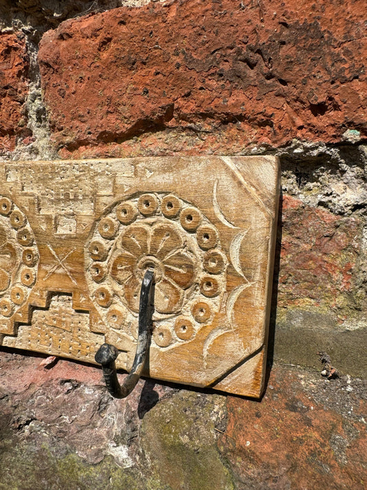 Reclaimed Small Wooden Coat Hooks / Vintage Rustic Coat Pegs