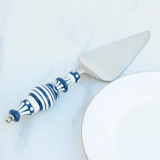 Blue and White Artisan Cake Server