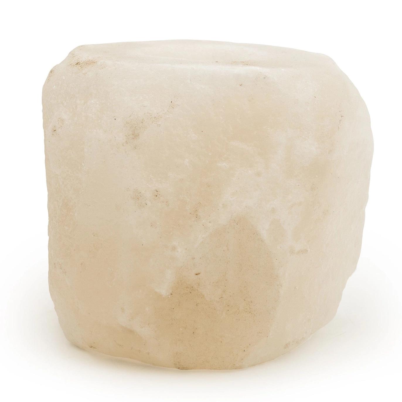 White Himalayan Salt Rock Tealight Holder by Candlelight Home