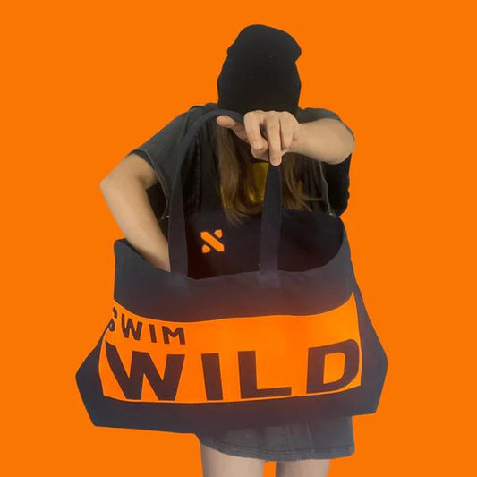 Jumbo Swim Wild Bag - Navy/Neon Orange