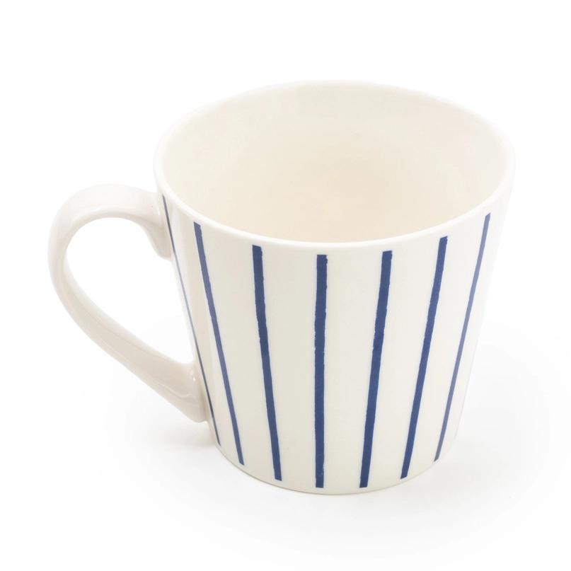 Harbour Stripe Wide Mug Nautical Blue