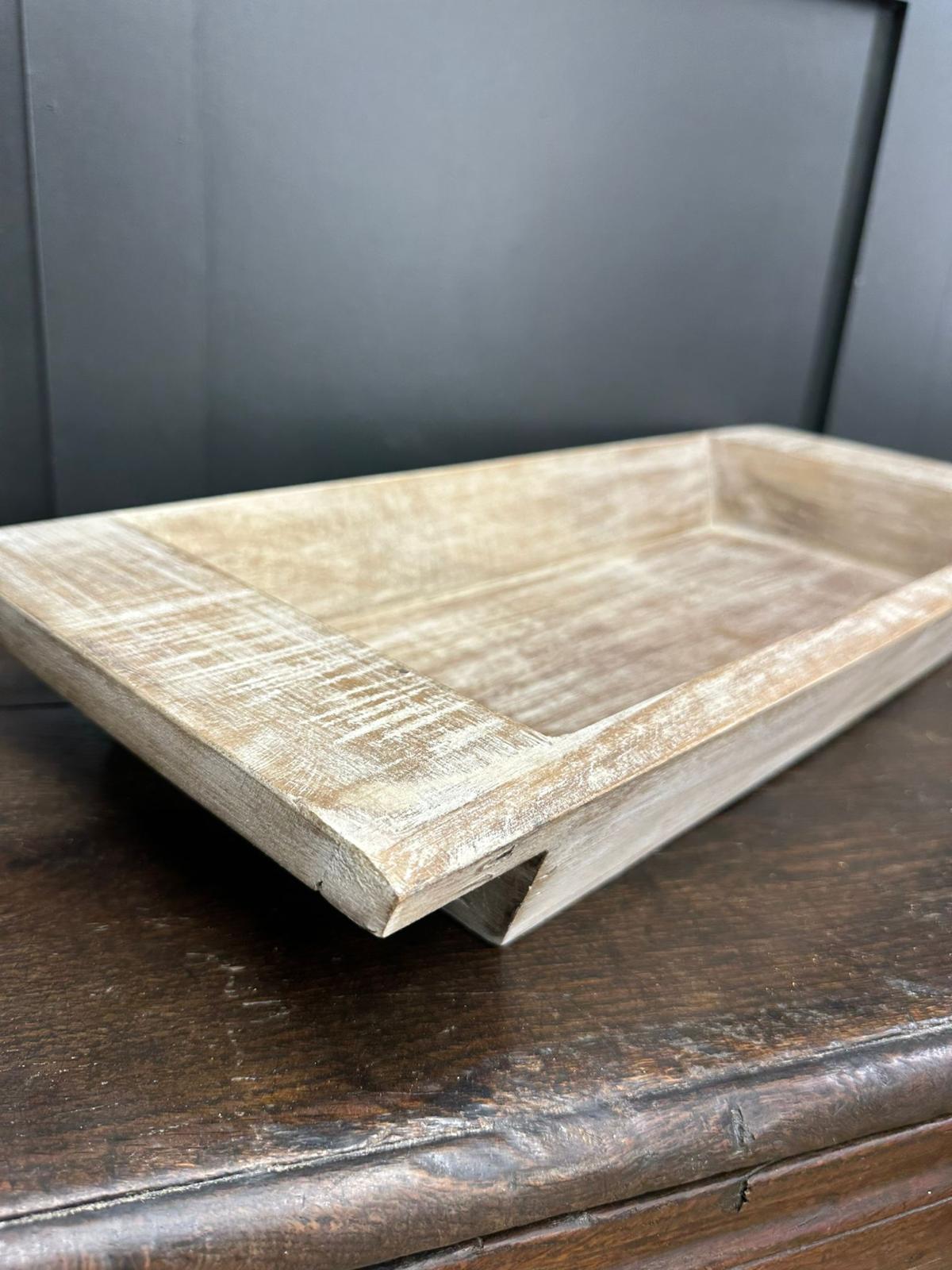 Rustic Wooden Serving Bowl / Fruit Bread Antipasti Cheese Board Tray