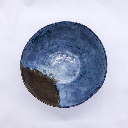 Smoked Grey Cold Aegean Fade Handmade Ceramic Stoneware Dinner Bowl