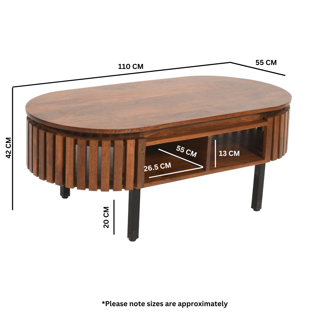Compton Mango Wood Rectangular Coffee Table