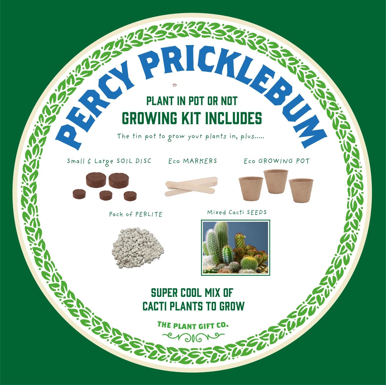 Grow Your Own Plant Gift Kit - Percy Pricklebum by The Plant Gift Co