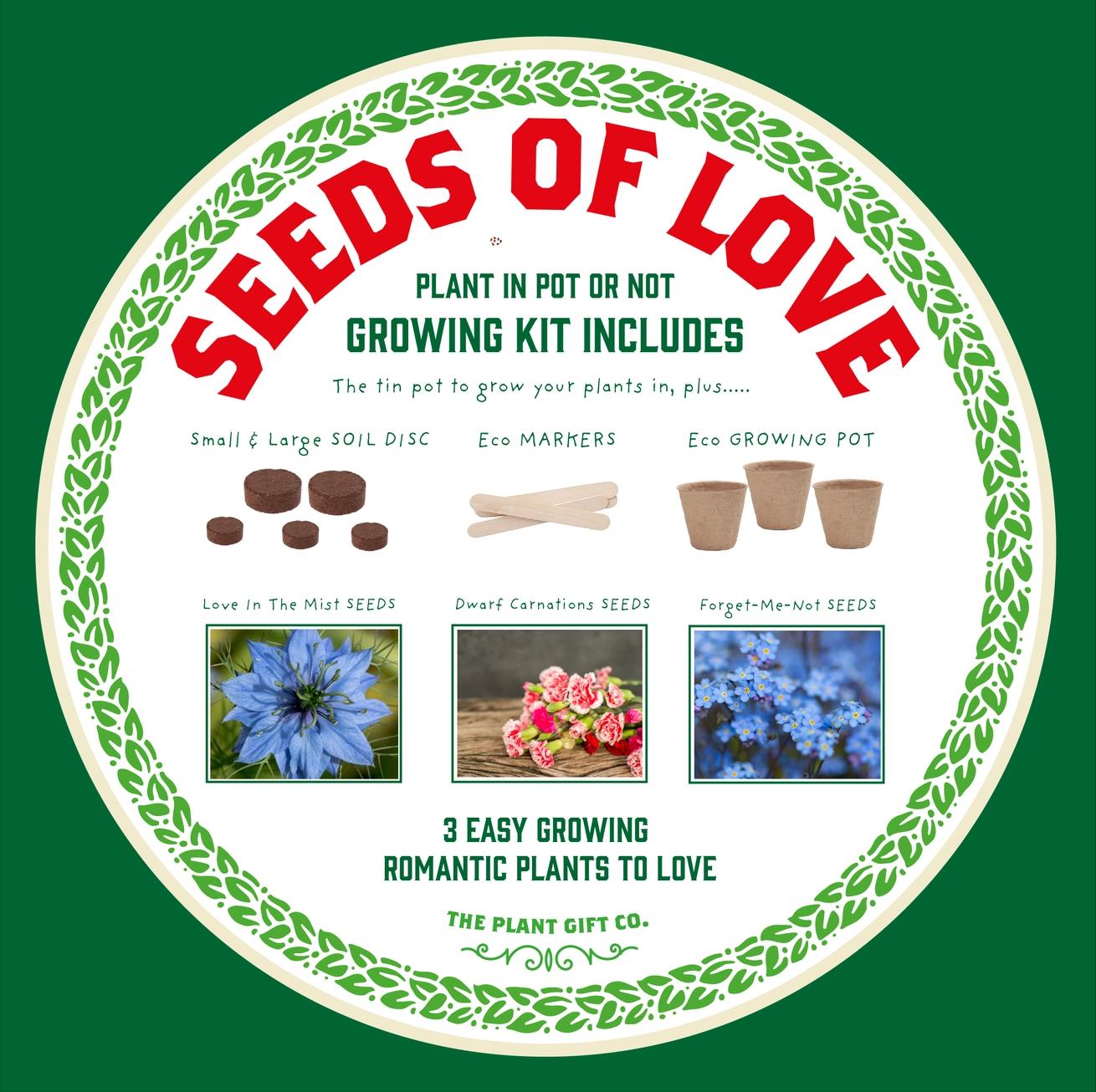 Grow Your Own Plant Gift Kit - Seeds of Love by The Plant Gift Co
