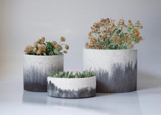 Stone Finish Turquoise Plant Pot