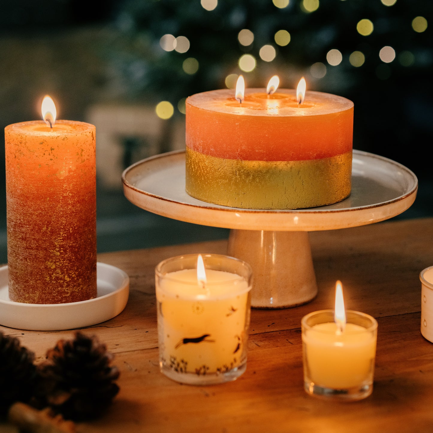 Orange & Cinnamon Gold Half-Dipped Multiwick Candle
