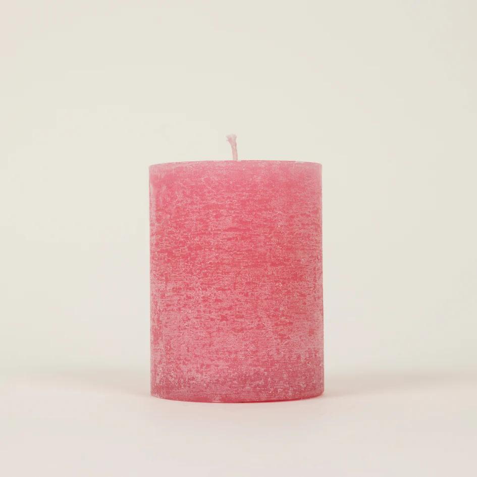 St Eval Wild Rhubarb Fragranced Coloured Pillar