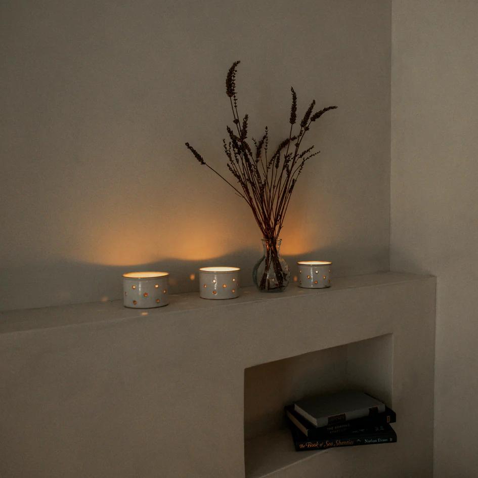St Eval Tealight Candles on display