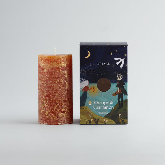 Orange & Cinnamon Gold Marbled Pillar