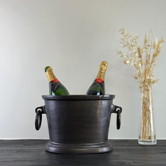 Black Copper ~ Great Gatsby ~ Solid Cast Engraved Champagne Ice Bucket