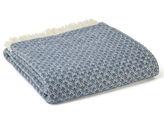 Isobel Crescent Pure New Wool Throw - Blue Slate