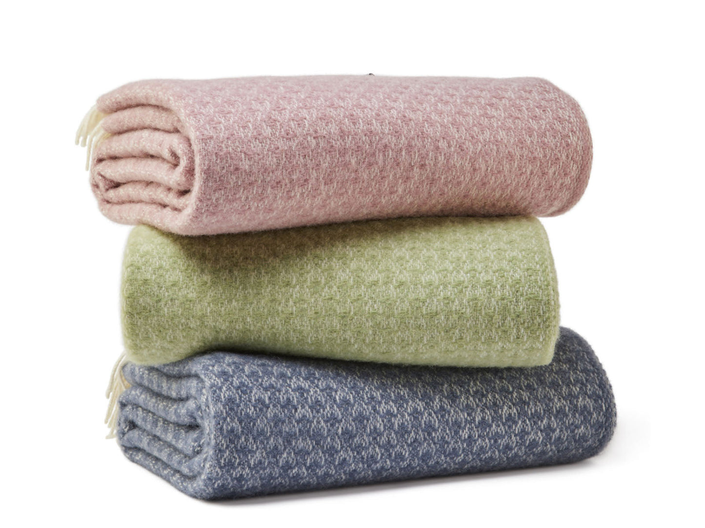 Isobel Crescent Pure New Wool Throw - Blue Slate