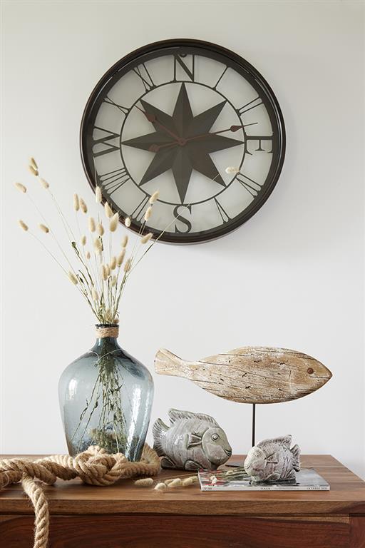 Rose of the Winds Metal Clock