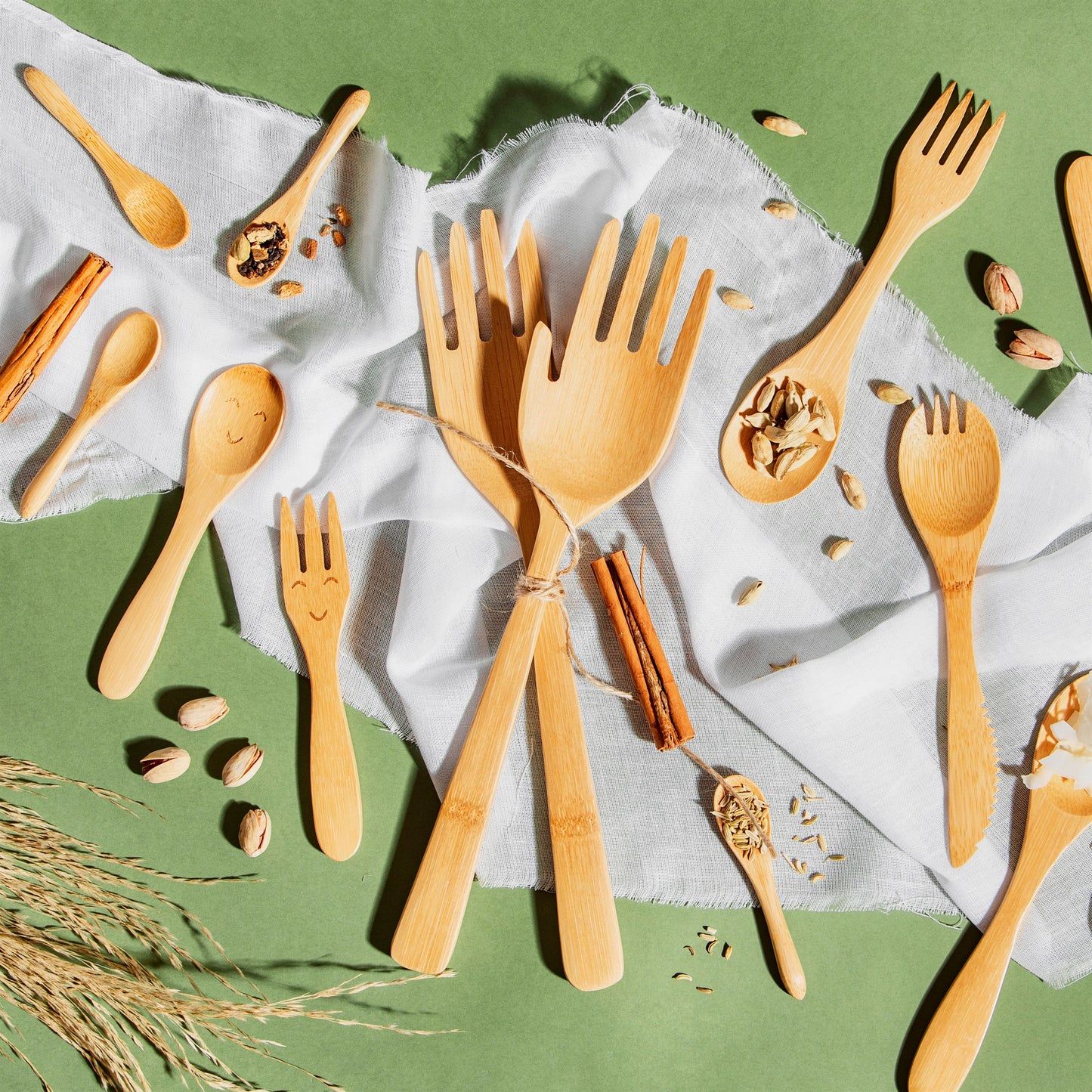 Hands Salad Servers Range from Home and Bay