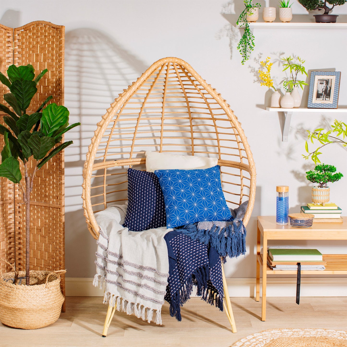 Stitch Print Blue Cushion living from Home and Bay