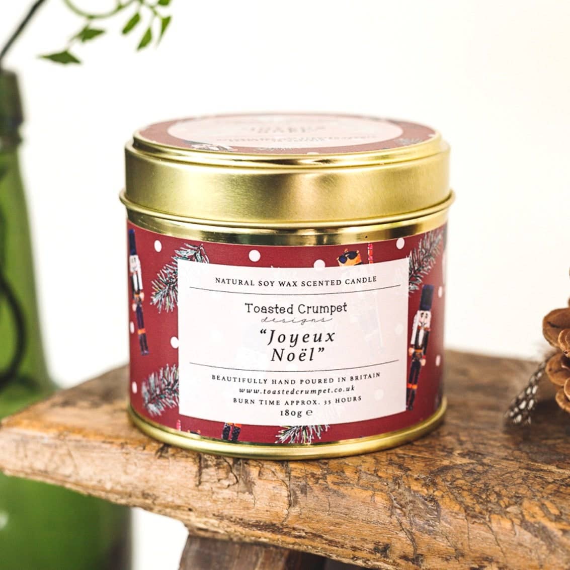 Joyeux Noël Candle in a Matt Gold Tin