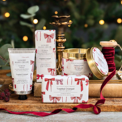 Crimson Velvet Candle in a Matt Gold Tin