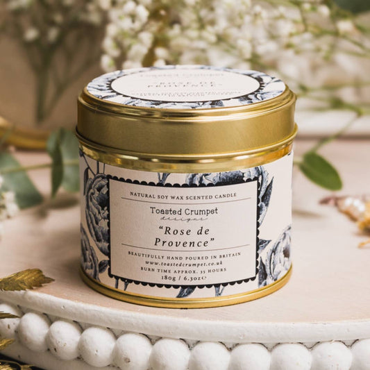 Rose de Provence Candle in a Matt Gold Tin
