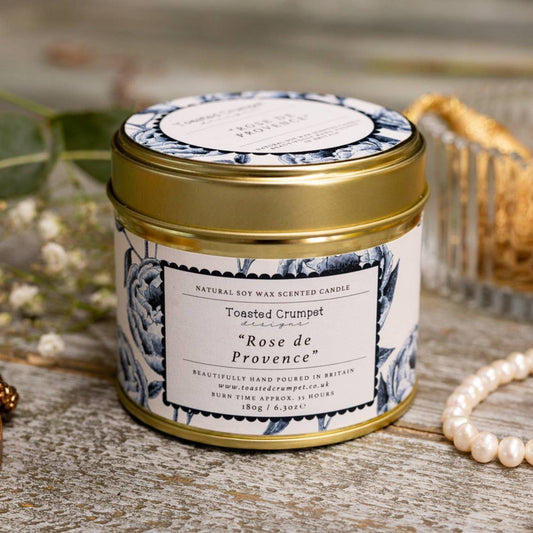 Rose de Provence Candle in a Matt Gold Tin