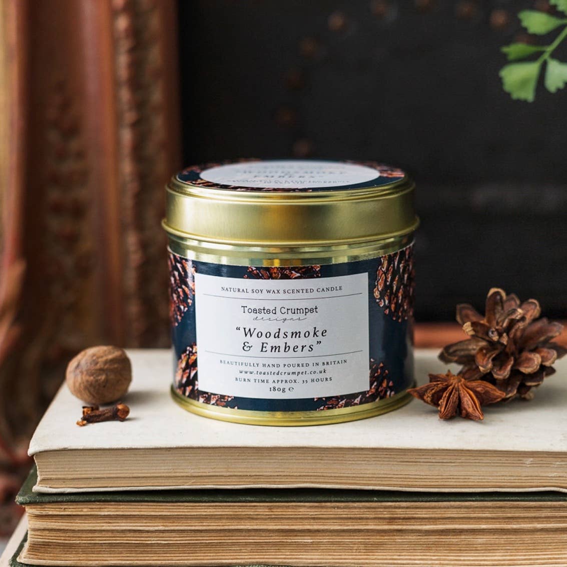 Woodsmoke & Embers Candle Matt Gold Tin