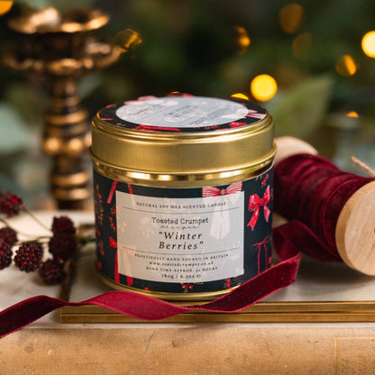 Winter Berries Candle in a Matt Gold Tin