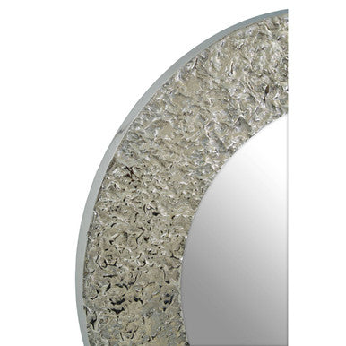 Akola Nickle Finish Round Wall Mirror