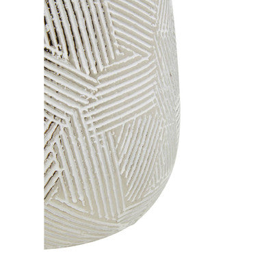 Honna Large White Silver Ceramic Planter