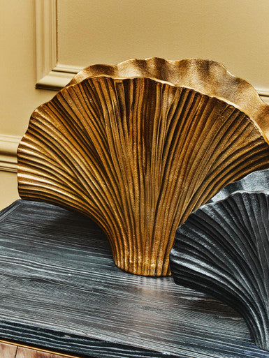 Danna Large Gold Finish Ginko Vase