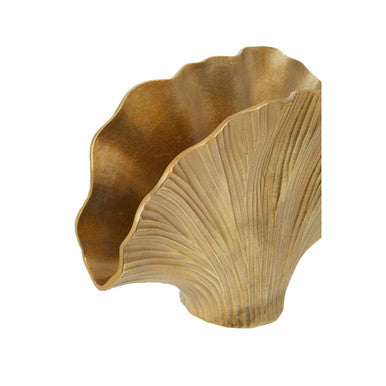 Danna Large Gold Finish Ginko Vase