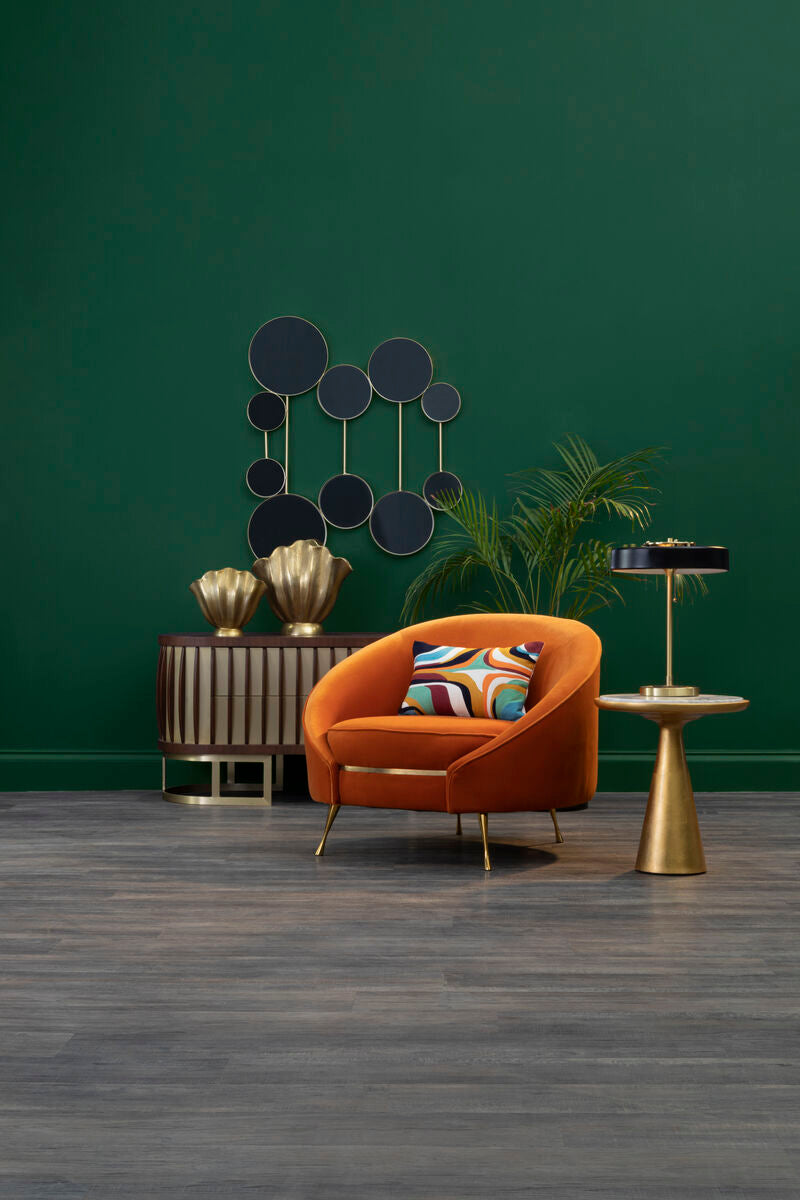 Manhattan Bold Orange Velvet Armchair