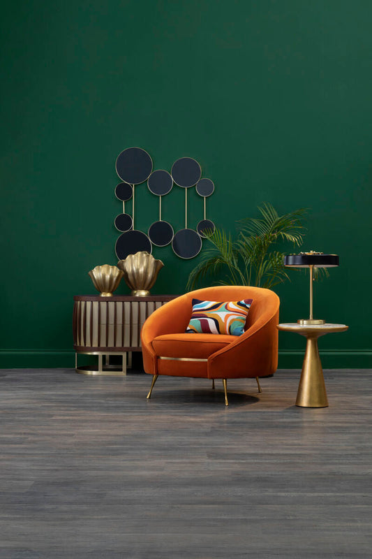 Manhattan Bold Orange Velvet Armchair