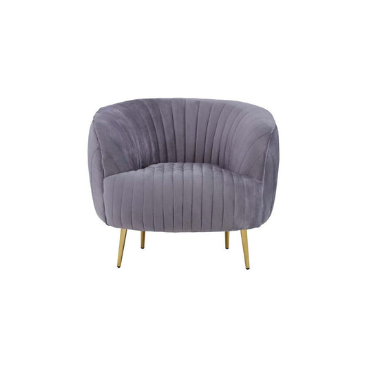 Florina Grey Velvet Chair With Gold Legs