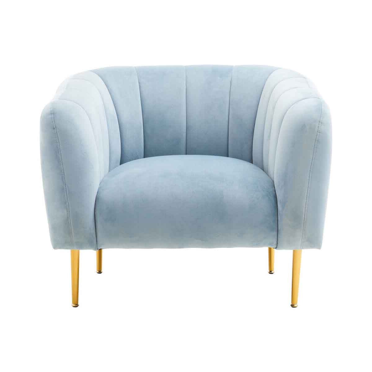 Yasmeen Blue Velvet Armchair