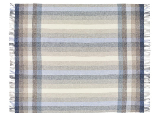 Woodale Pure New Wool Shetland Throw - Blue