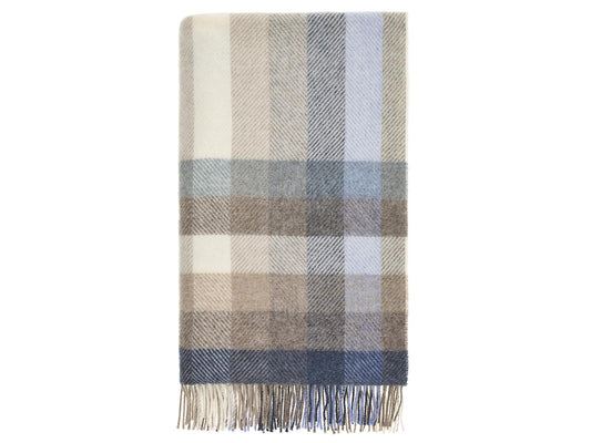 Woodale Pure New Wool Shetland Throw - Blue