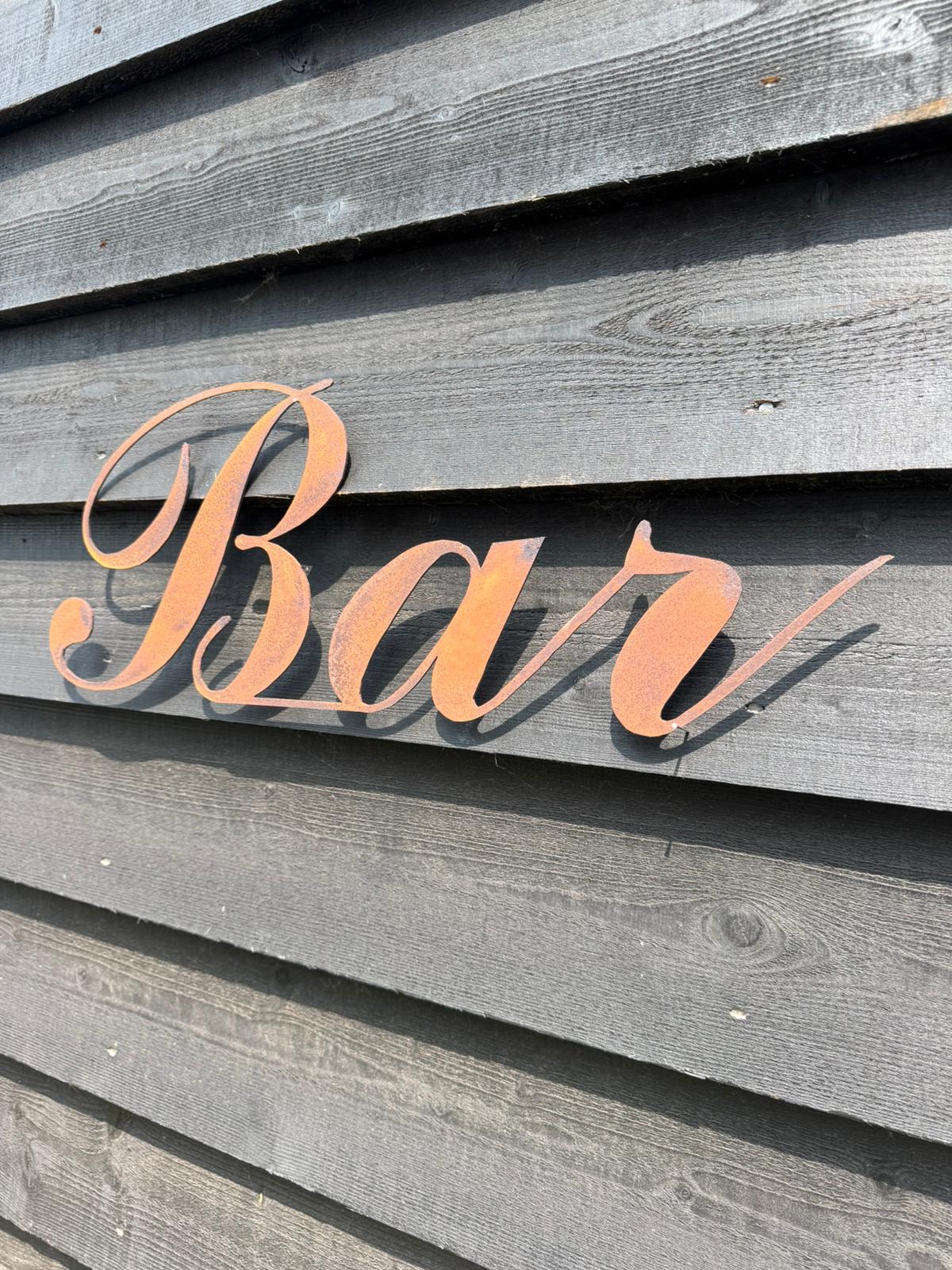 Rusty Metal Bar Sign for Home & Garden