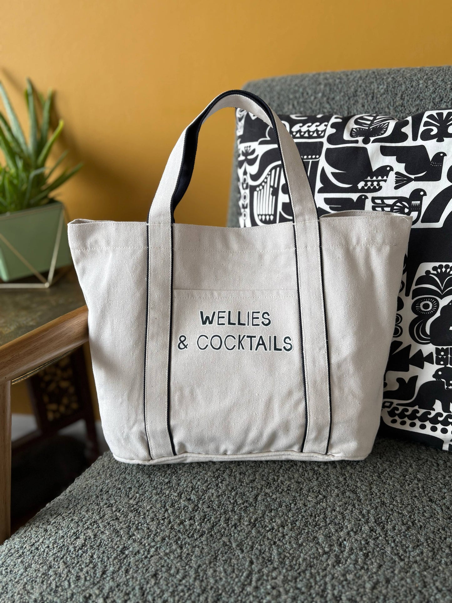 Wellies & Cocktails Heatherfall Tote Bag - Mini / Oxford Blue