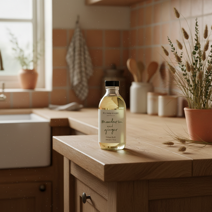A bottle of Plum and Ashby diffuser refill oil