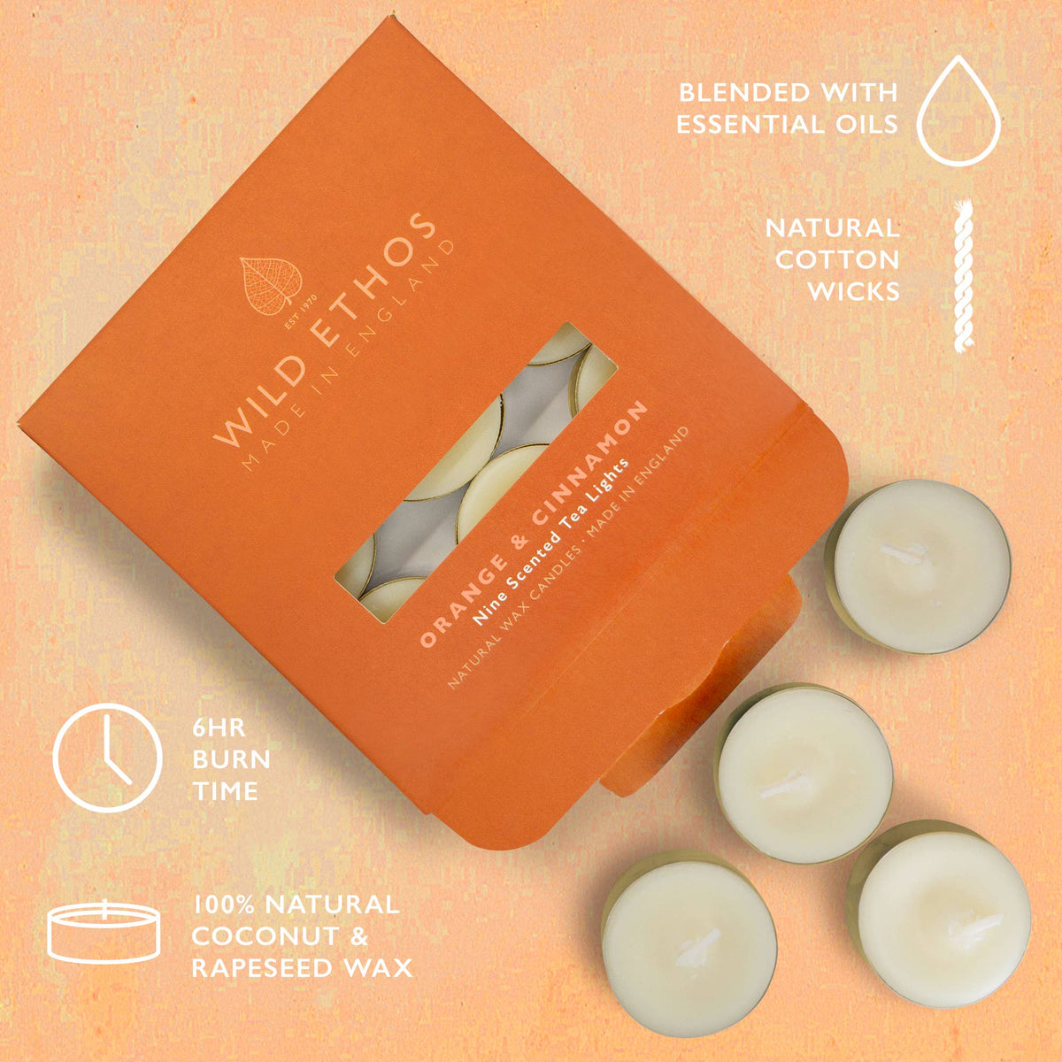 Cinnamon & Orange Scented Tealights