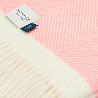 Herringbone Wool Blanket Candy Floss Pink