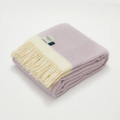 Herringbone Wool Blanket Lilac
