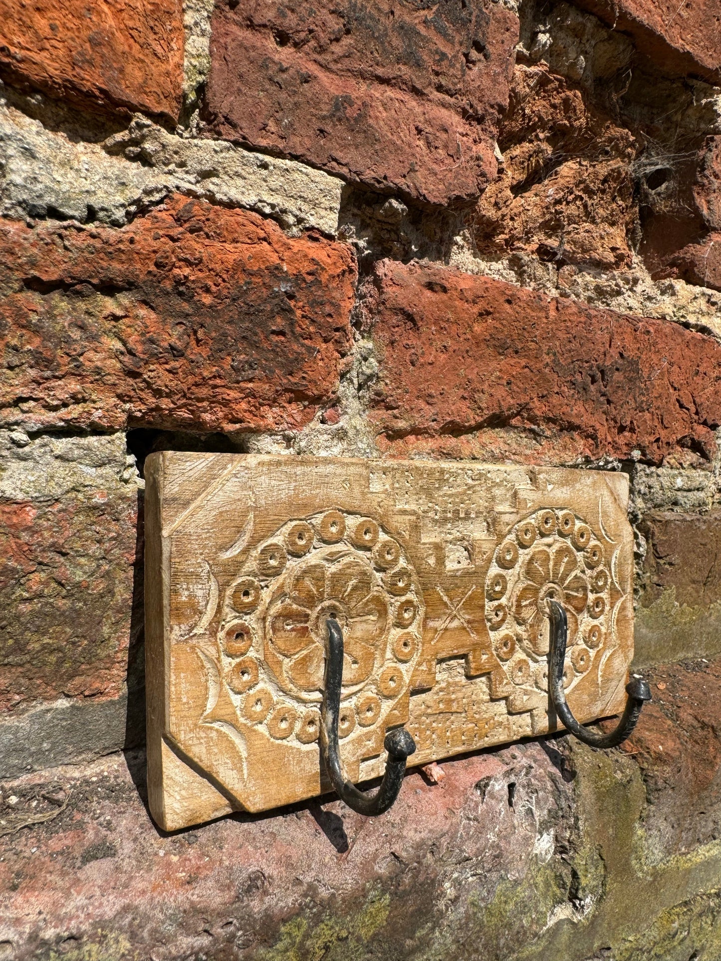 Reclaimed Small Wooden Coat Hooks / Vintage Rustic Coat Pegs