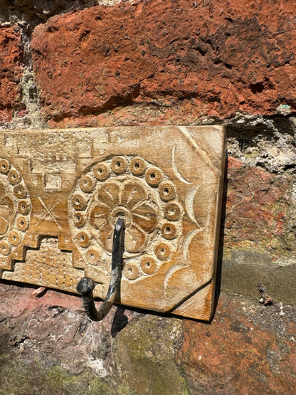 Reclaimed Small Wooden Coat Hooks / Vintage Rustic Coat Pegs