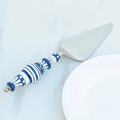 Blue and White Artisan Cake Server